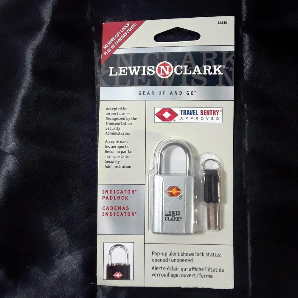 Lewis N. Clark TSA16 Indicator Silver Padlock